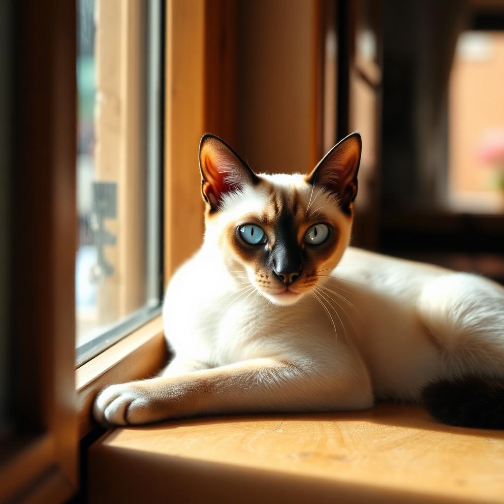 Gato Siamés en un hogar cálido